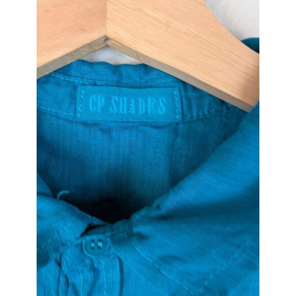 CP Shades Blue Linen Midi Dress Vest XS Button Up - Picture 3 of 9